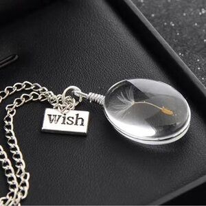 Dandelion Necklace Wish Charm